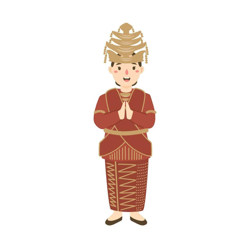 mulher vestem norte sumatra ou batak tradicional roupas vetor