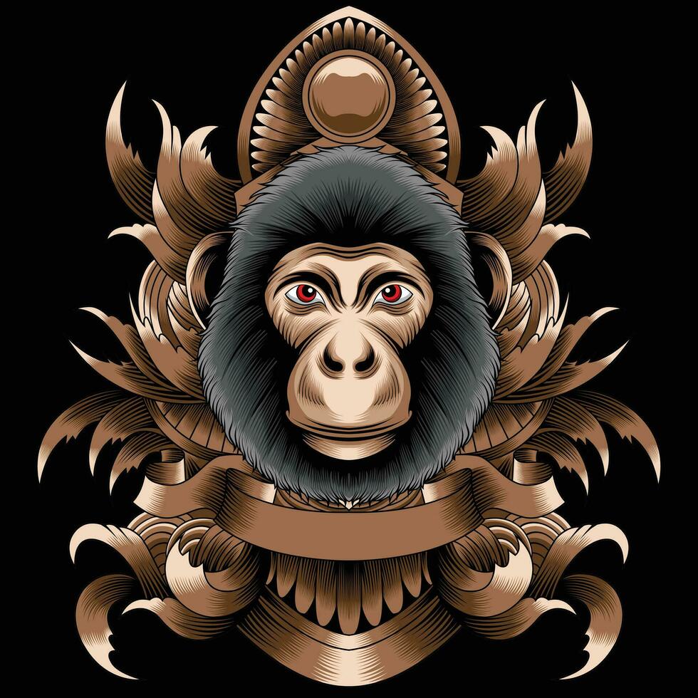 macaco cabeça vetor ilustração