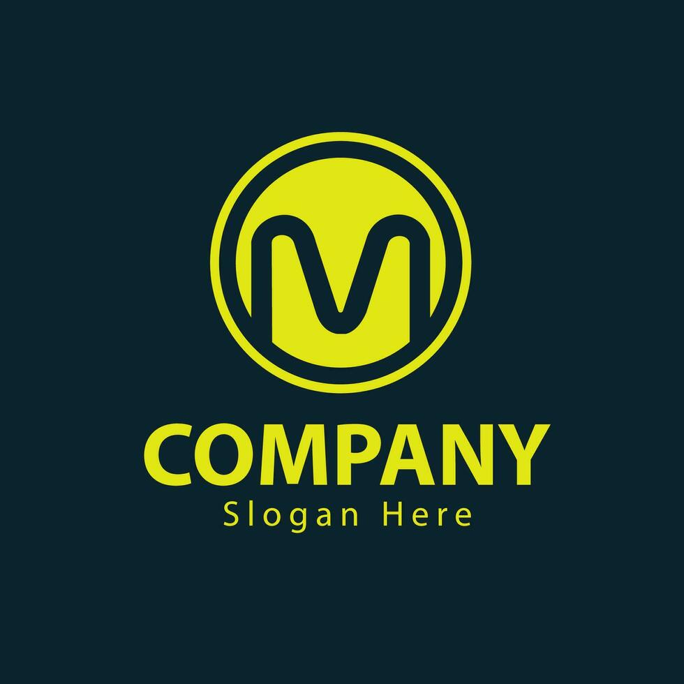 moderno círculo carta m companhia logotipo vetor