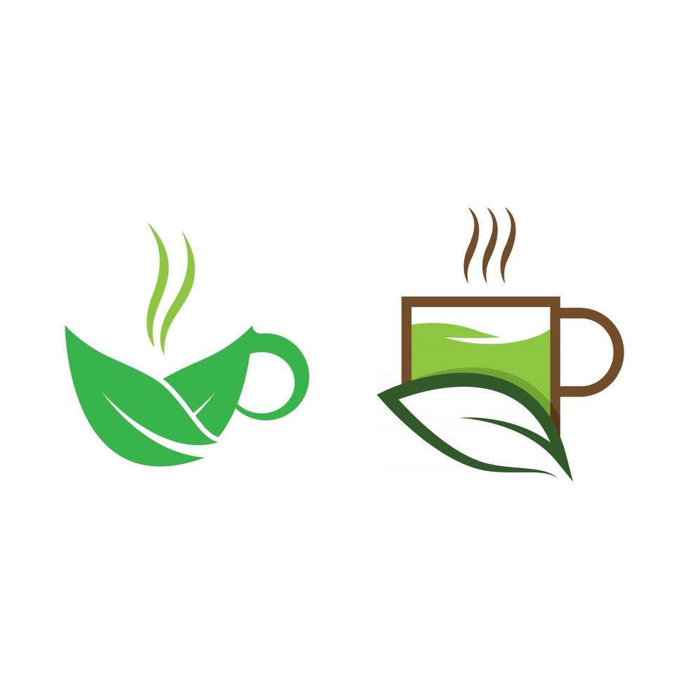 imagens do logotipo da xícara de chá vetor