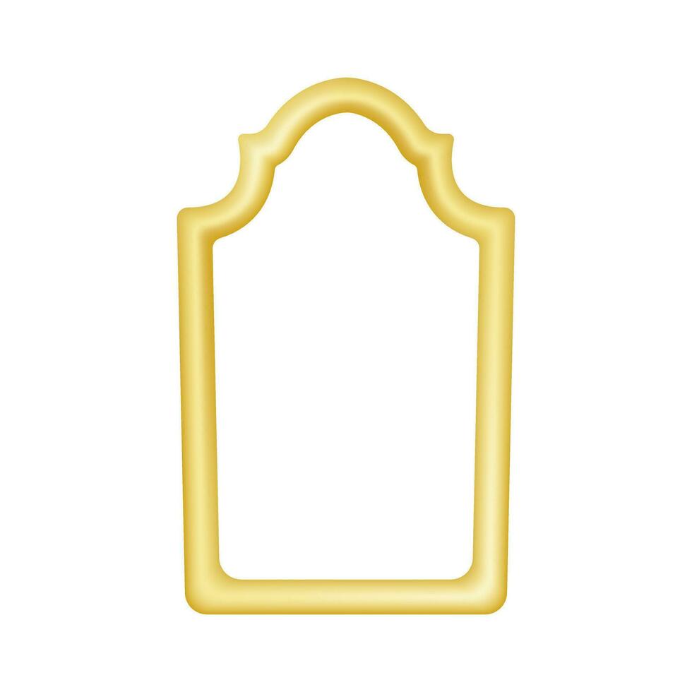 dourado quadro, Armação janela dentro oriental estilo. ouro arco porta dentro oriental estilo. vetor ilustração.