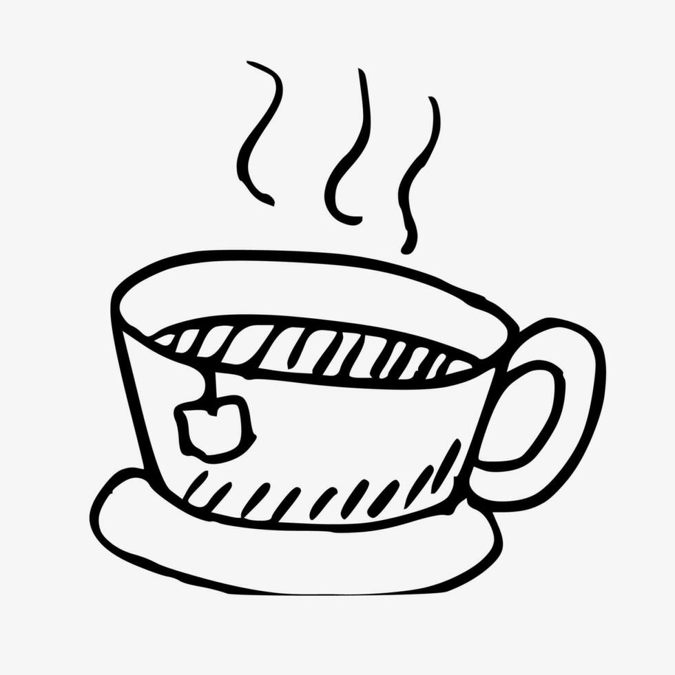mão desenhado tinta café xícara, esboço do café feijões. café beber mão gráfico elementos para cardápio Projeto. vetor