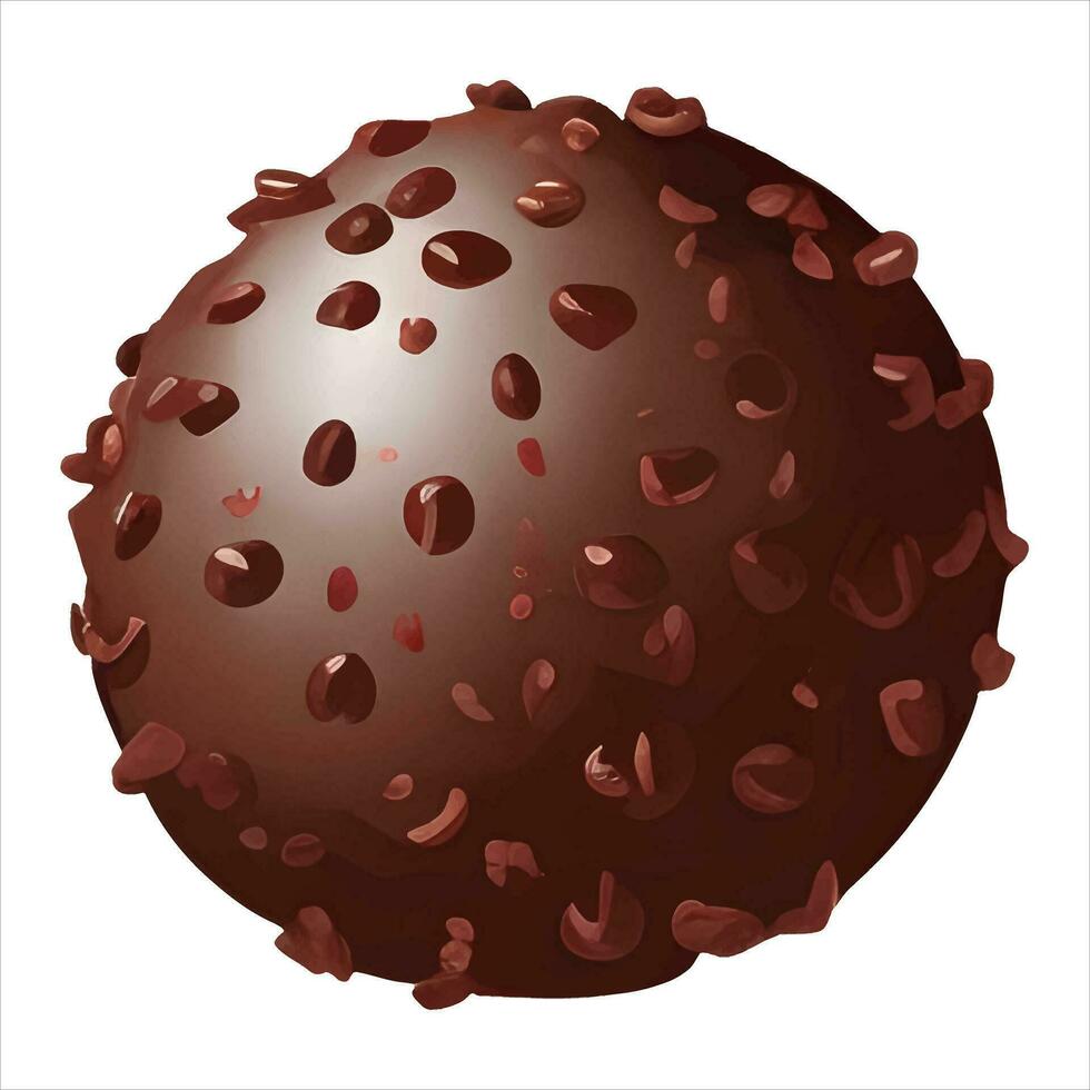 leitoso chocolate bola isolado detalhado mão desenhado pintura ilustração vetor