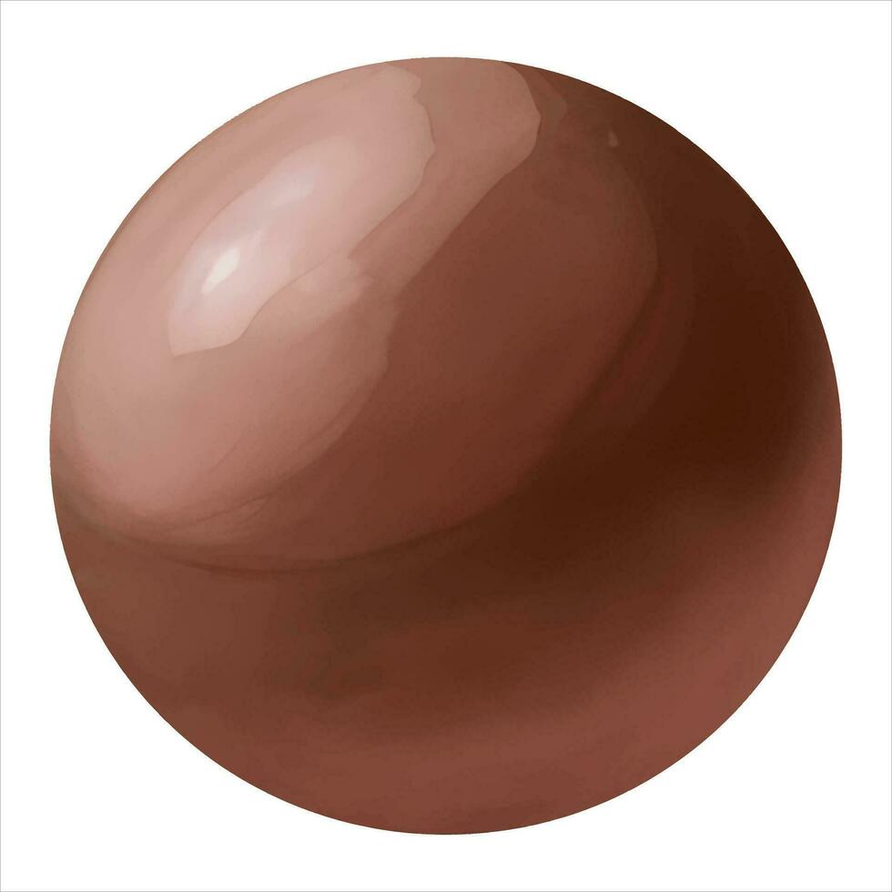 leitoso chocolate bola isolado detalhado mão desenhado pintura ilustração vetor