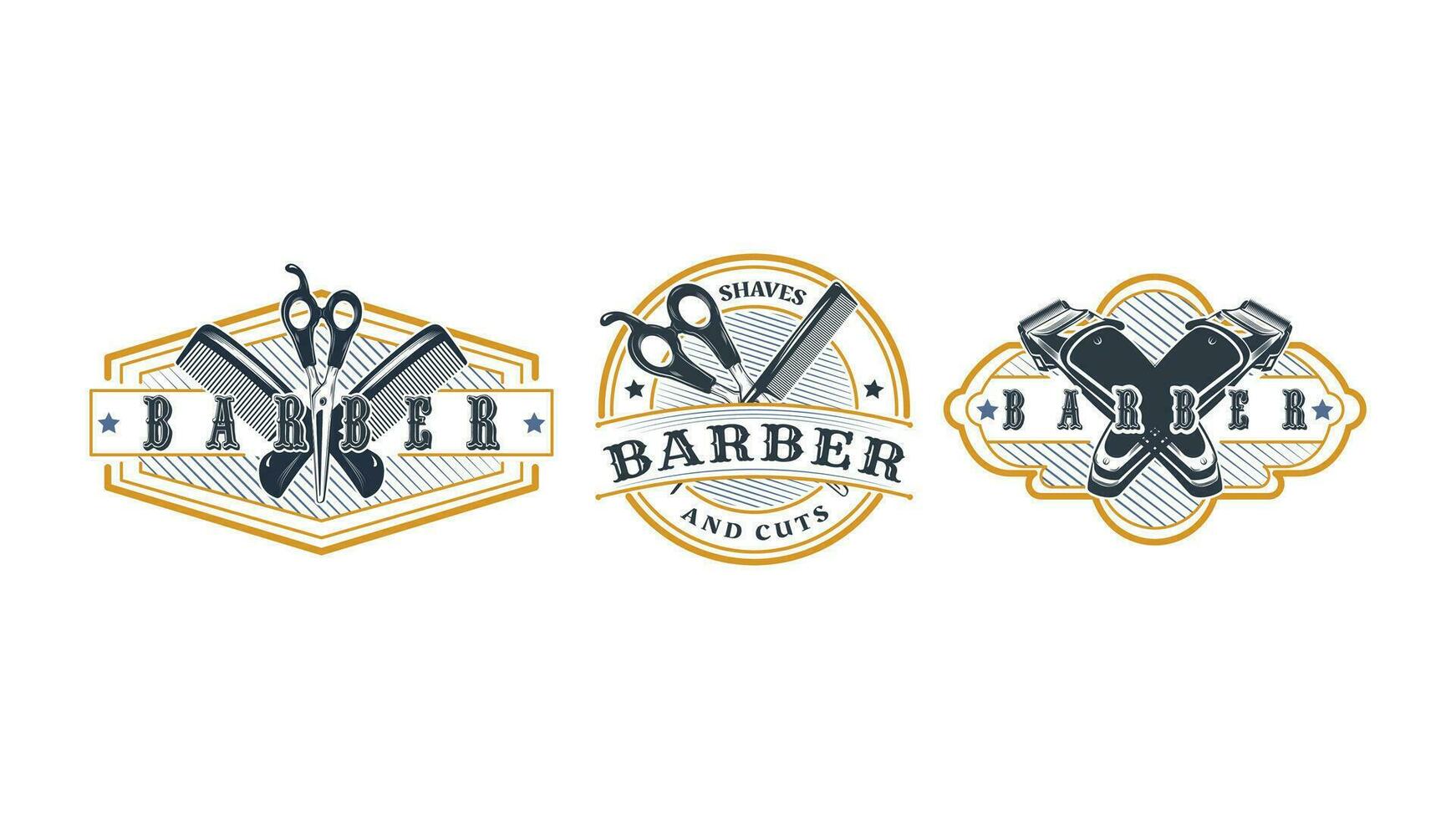 barbearia logotipo modelo definir, logotipo pacote, logotipo pacote, logotipo vetor pacote, fácil para editar