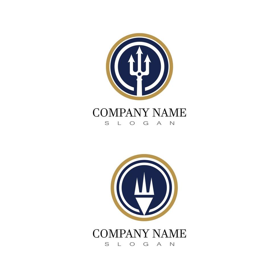 logotipo tombak trident vintage dari poseidon neptune god triton king desain vetor