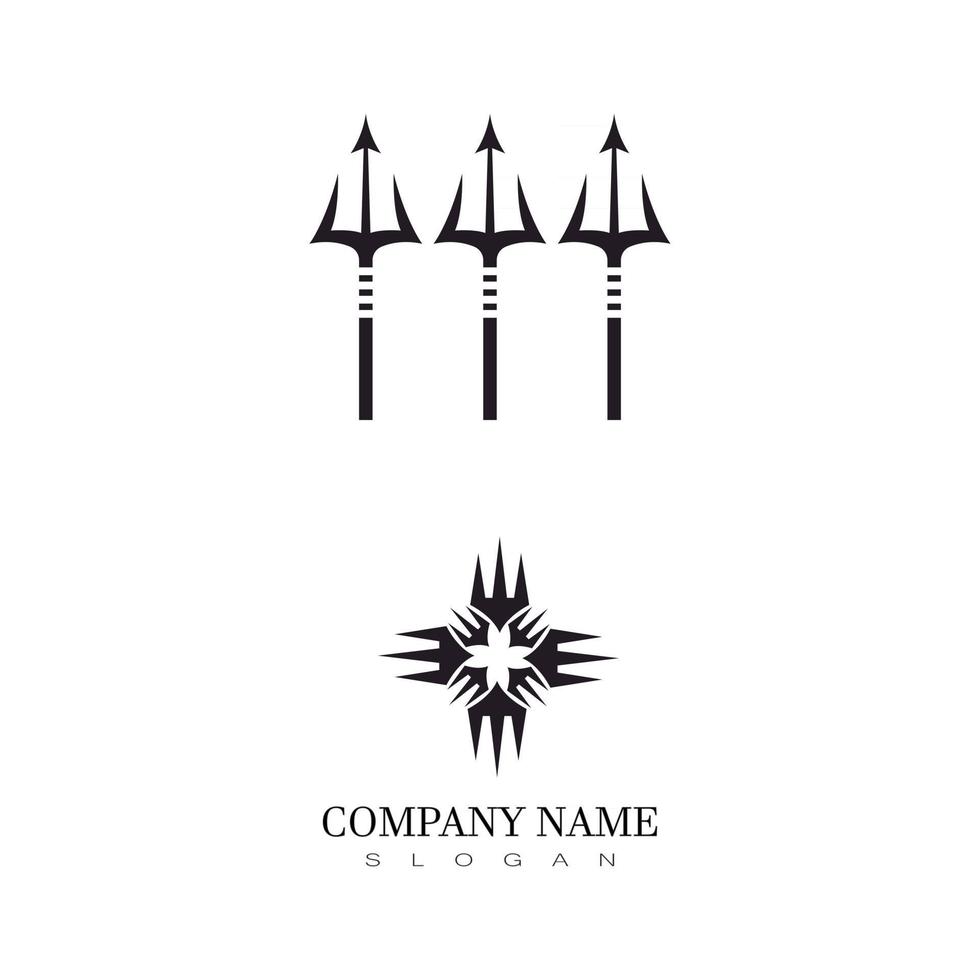 logotipo tombak trident vintage dari poseidon neptune god triton king desain vetor