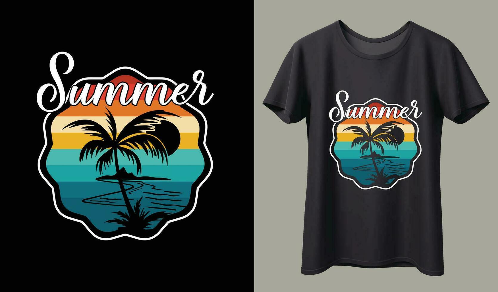 retro vintage Califórnia pôr do sol Distintivos em Preto fundo gráficos para Camisetas e de outros impressão Produção. vetor ilustração para Projeto. estilo anos 70 conceito