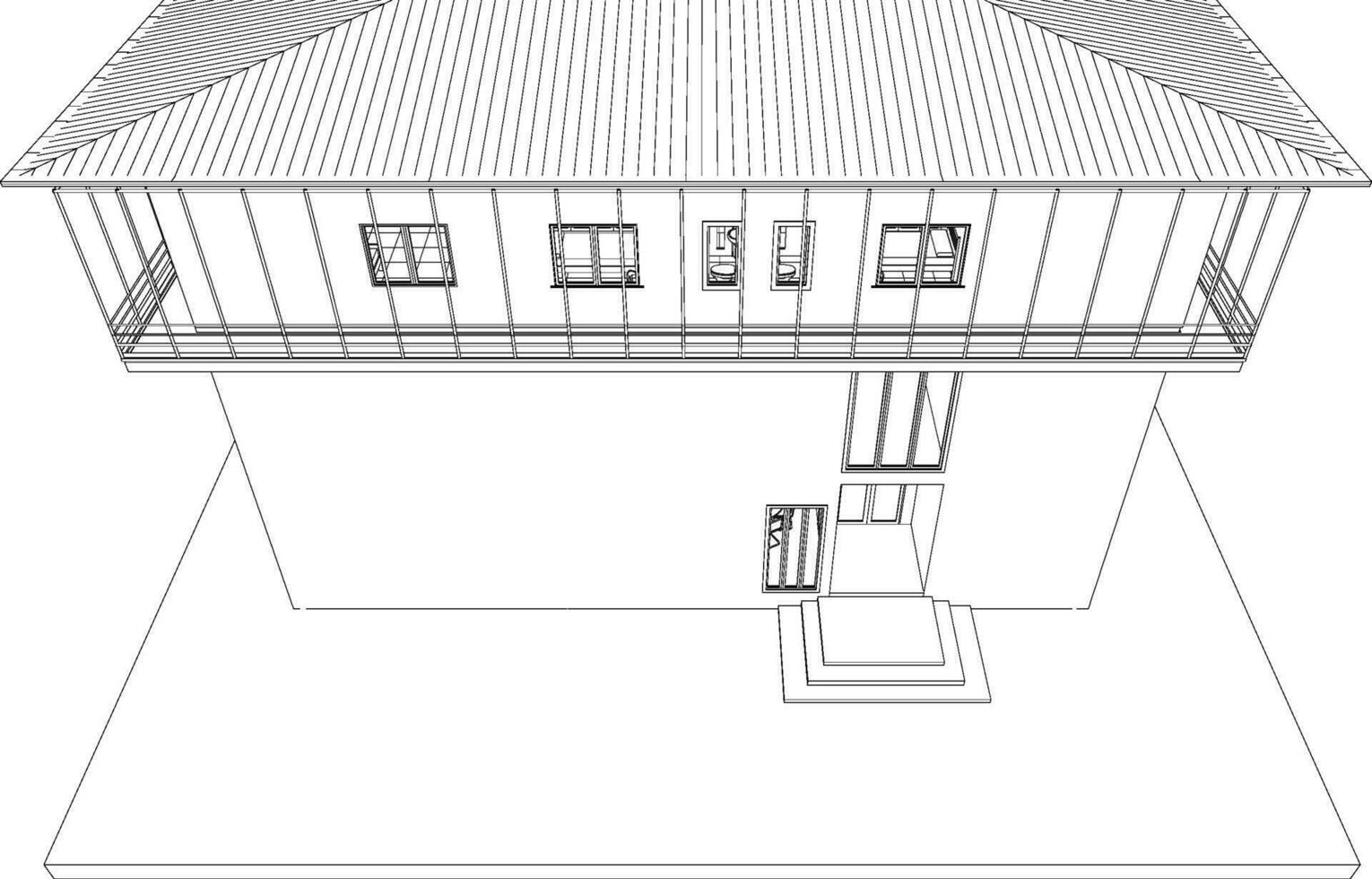 3d ilustração do residencial projeto vetor