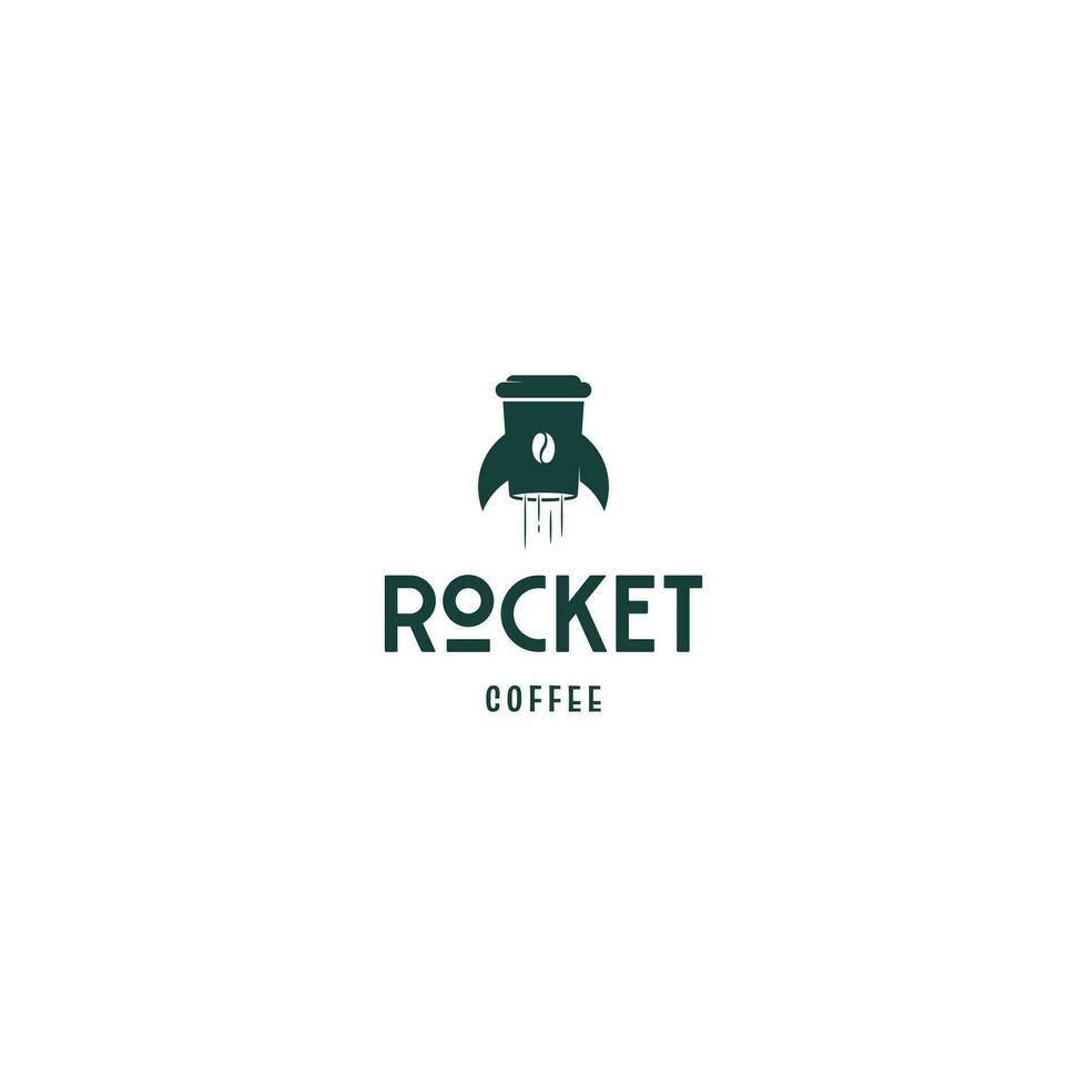 foguete combinar com café feijão logotipo Projeto Boa para seu cafeteria o negócio vetor