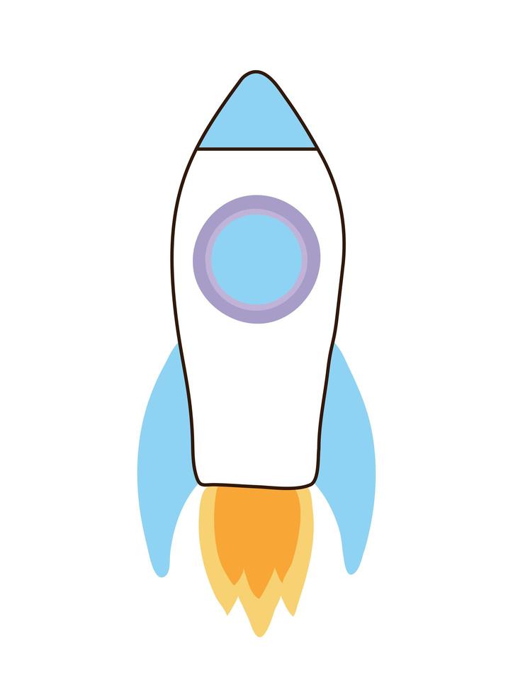 design de foguete azul vetor