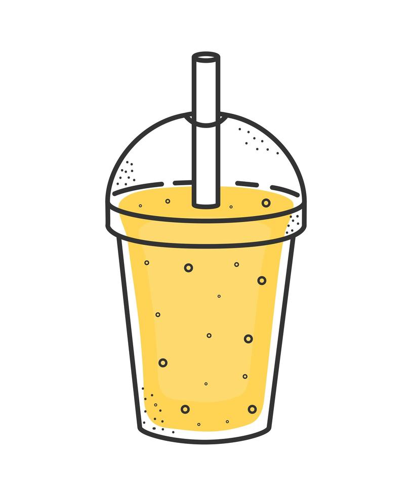 Smoothie amarelo isolado vetor