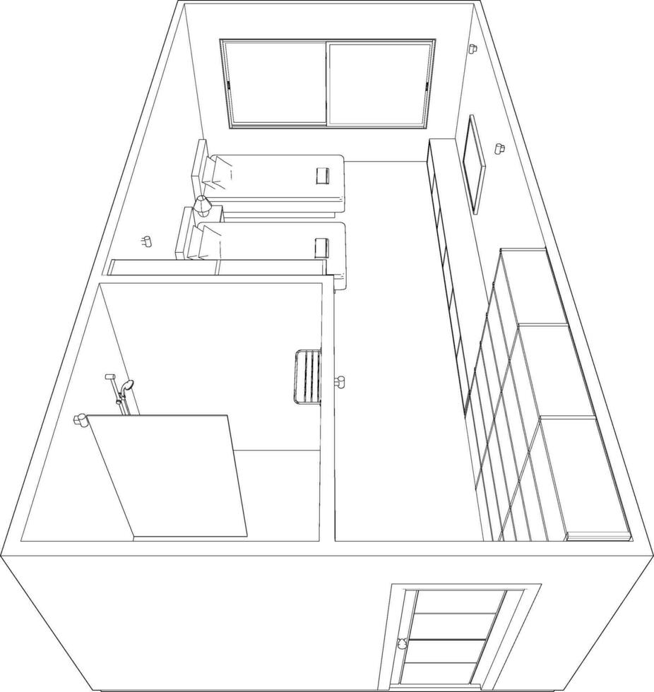 3d ilustração do residencial projeto vetor