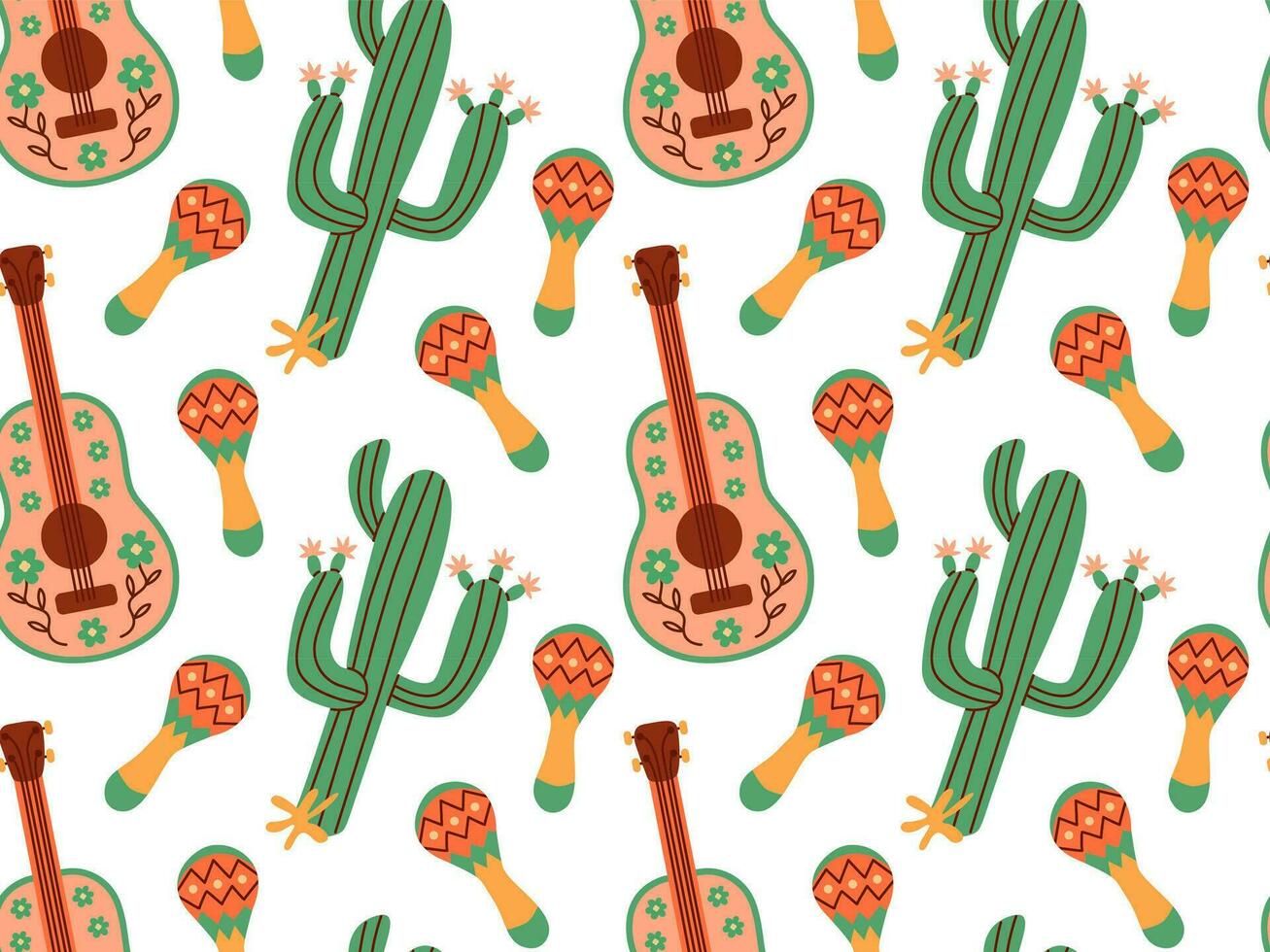 desatado padronizar do mexicano feriado atributos para maracás festivo cartão. tradicional latim musical instrumentos. mexicano maraca desenho animado estilo. vetor