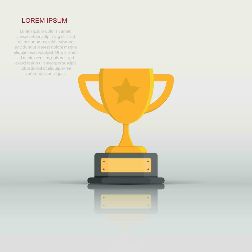 ícone da Copa do troféu em estilo simples. ilustração em vetor prêmio cálice em fundo isolado. conceito de negócio de sinal de prêmio.