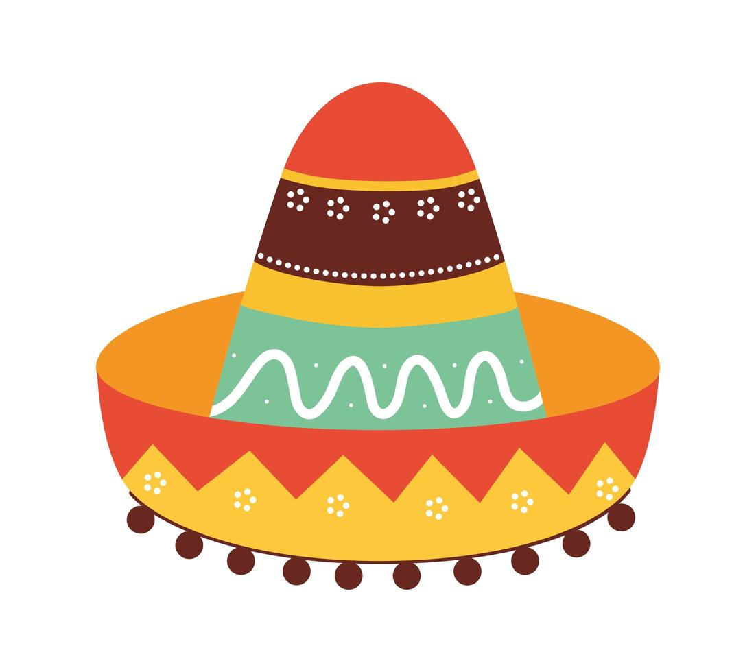 chapéu mexicano colorido vetor