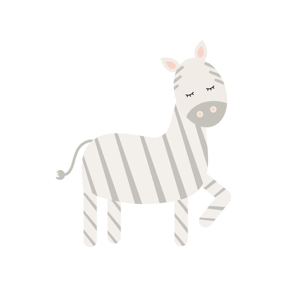 zebra fofa em um fundo branco vetor