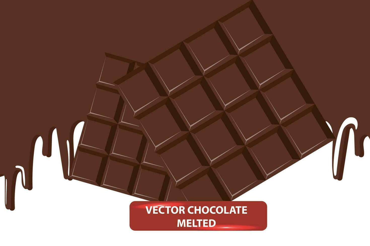 vetor chocolate Barra derretido baixa