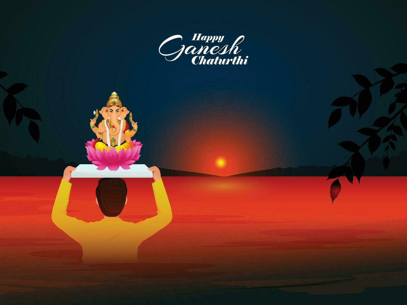 realista vetor ilustração do indiano festival feliz ganesh chaturthi