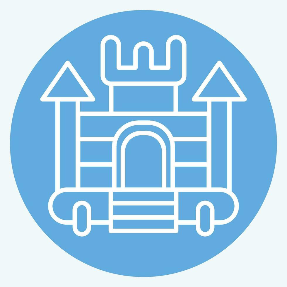 ícone inflável castelo. relacionado para diversão parque símbolo. azul olhos estilo. simples Projeto editável. simples ilustração vetor