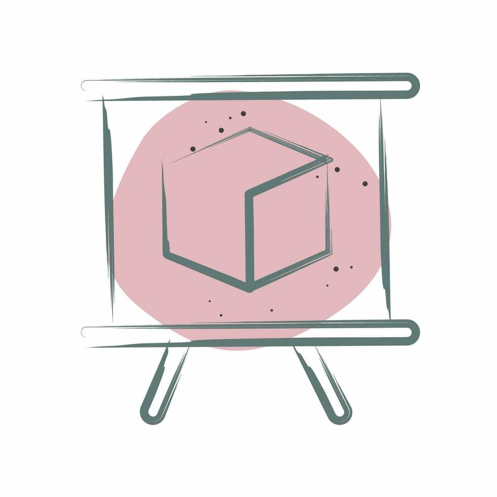 ícone 3d apresentação. relacionado para 3d visualização símbolo. cor local estilo. simples Projeto editável. simples ilustração vetor