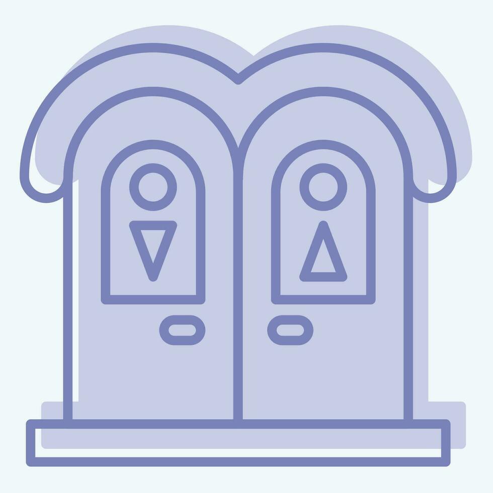 ícone público banheiro. relacionado para diversão parque símbolo. dois tom estilo. simples Projeto editável. simples ilustração vetor