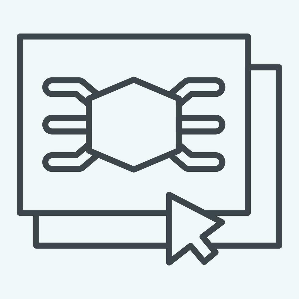 ícone Programas. relacionado para 3d visualização símbolo. linha estilo. simples Projeto editável. simples ilustração vetor