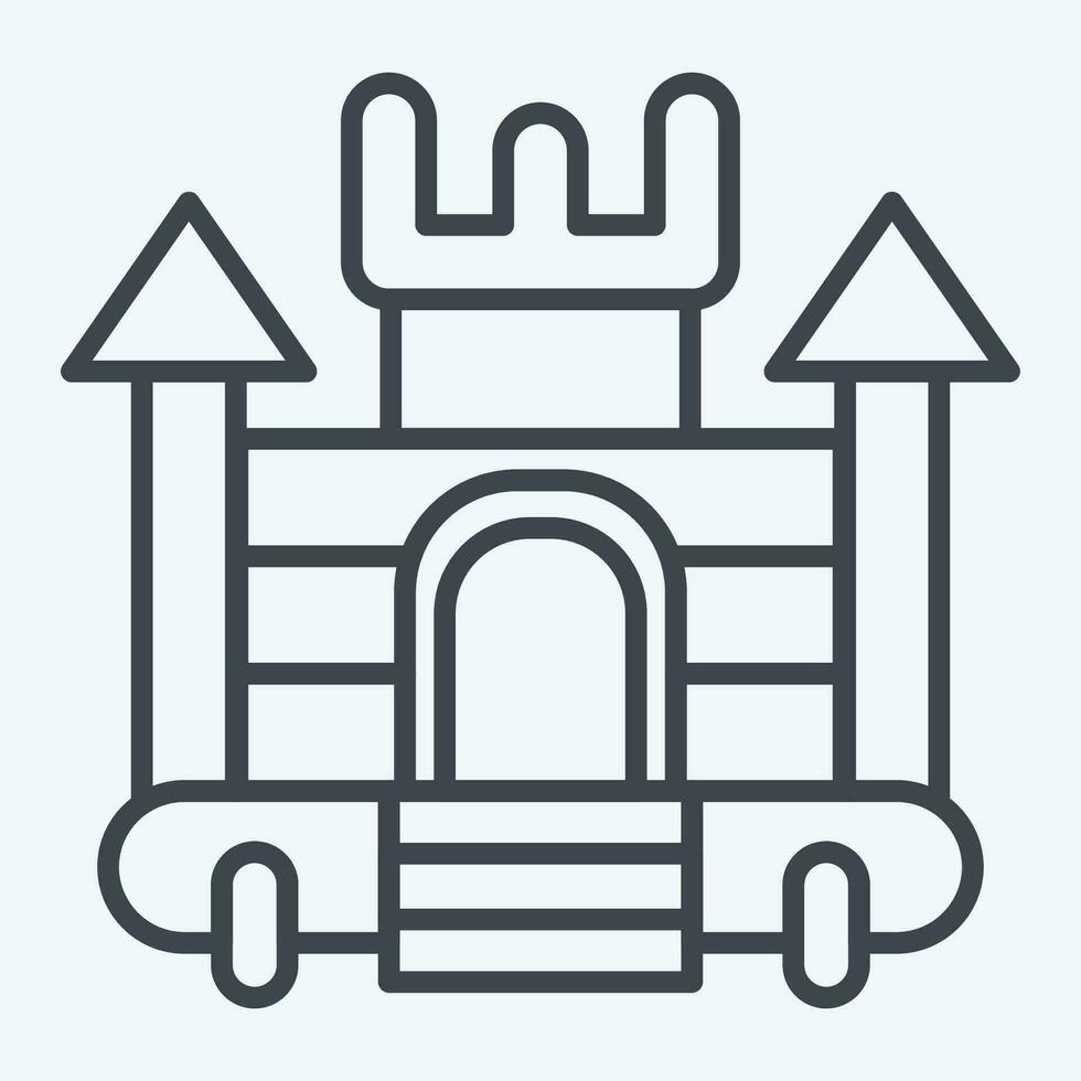 ícone inflável castelo. relacionado para diversão parque símbolo. linha estilo. simples Projeto editável. simples ilustração vetor