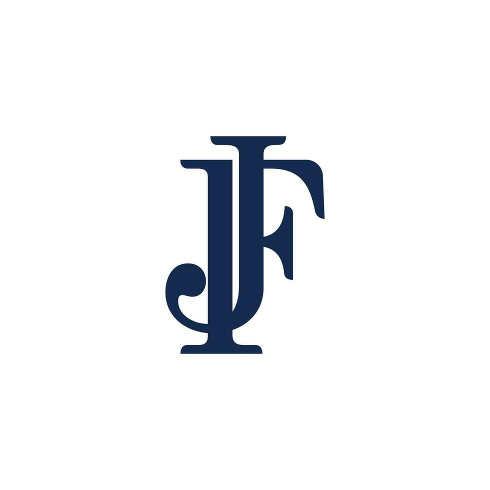 abstrato carta jf fatia Projeto simples plano logotipo vetor