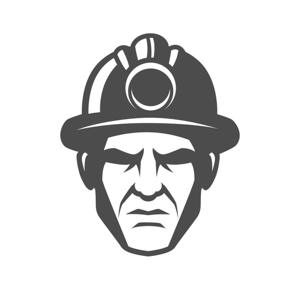 mineiro cabeça mascote logotipo conceito ilustração vetor