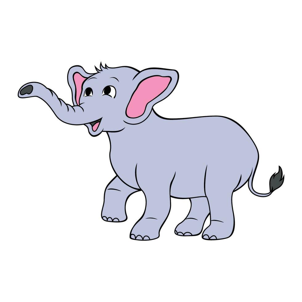 fofa desenho animado elefante Projeto. adorável grande animal mascote. vetor