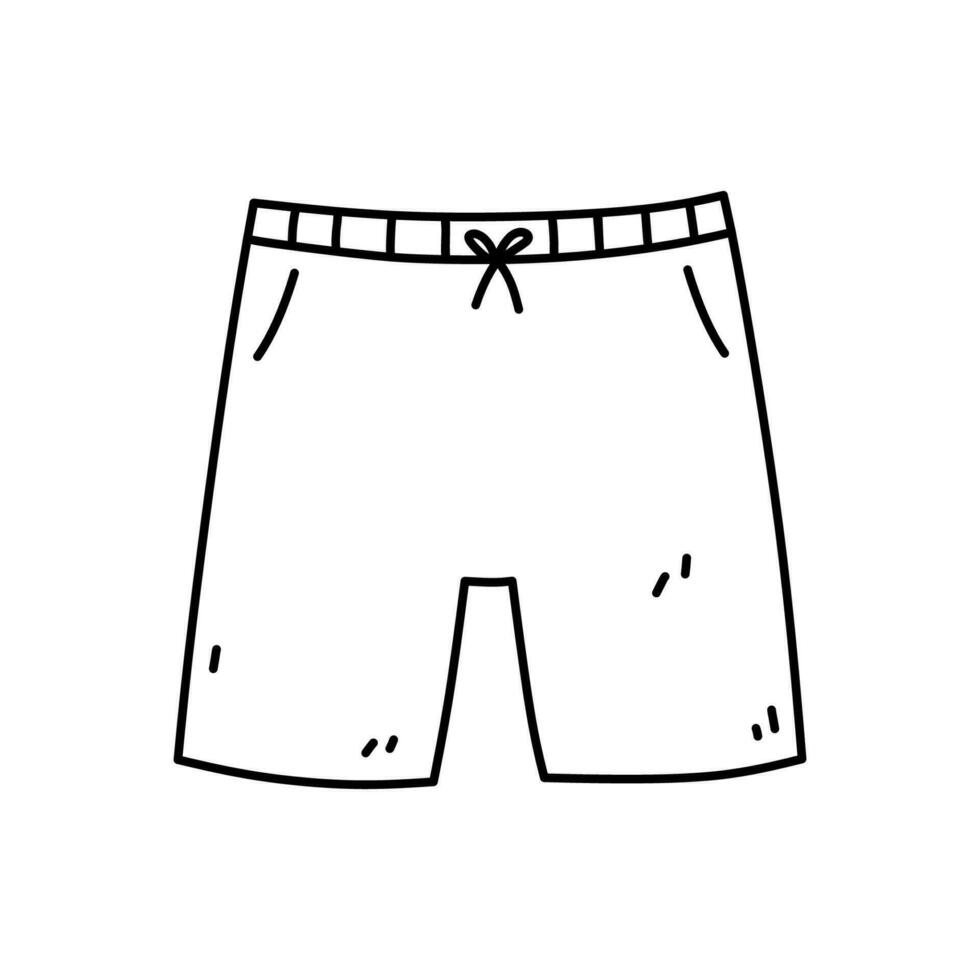 masculino calção isolado em branco fundo. de praia roupas. vetor desenhado à mão ilustração dentro rabisco estilo. perfeito para cartões, decorações, logotipo, vários projetos.