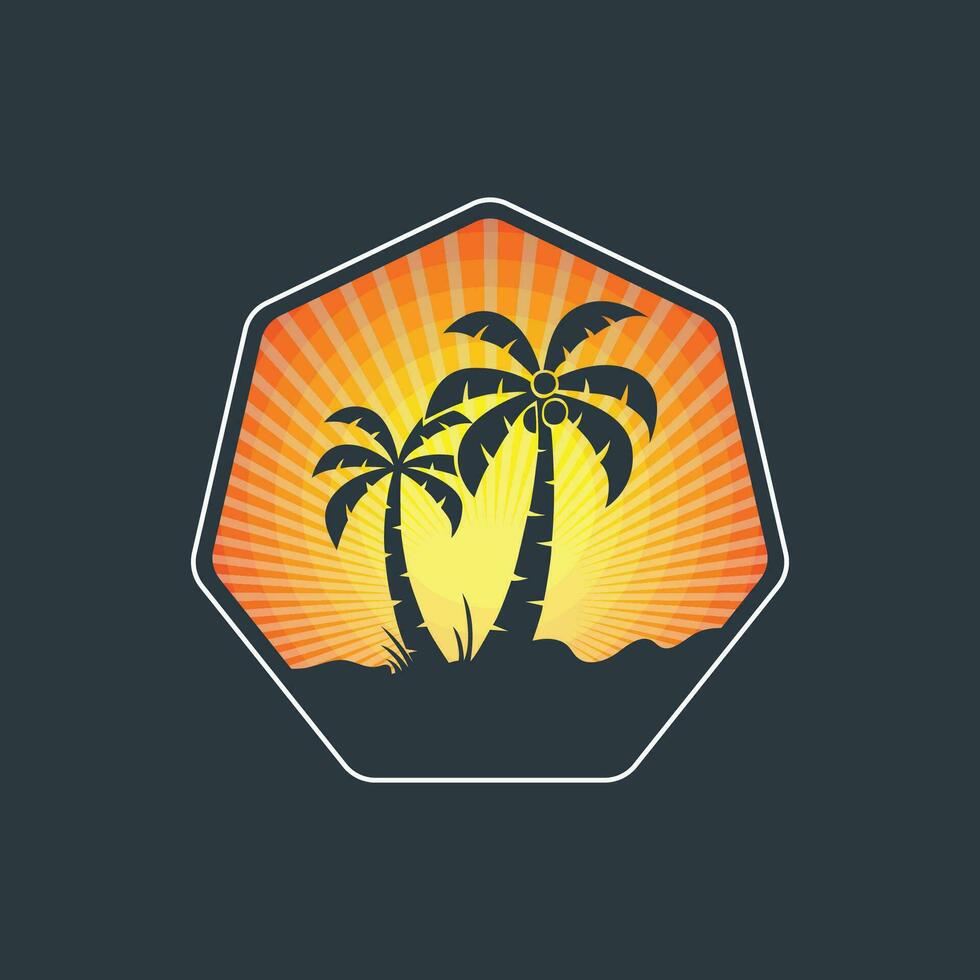 tropical ilha logotipo vetor