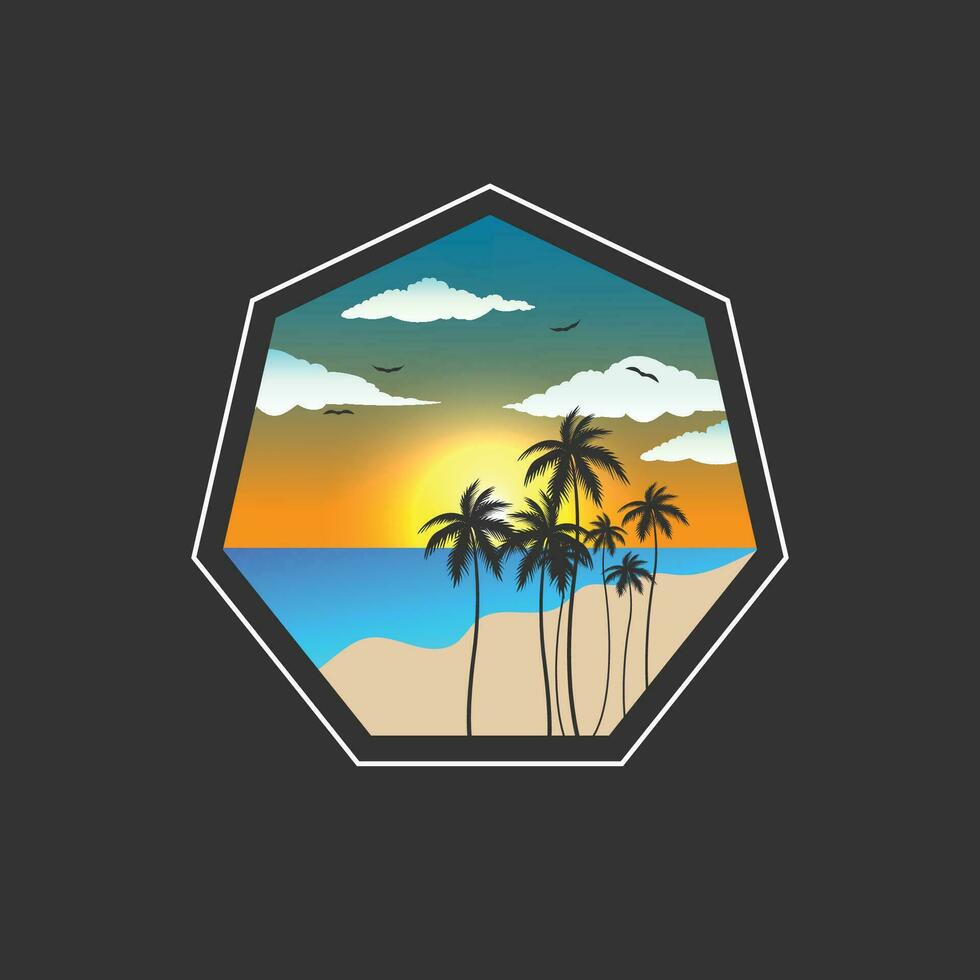 tropical ilha logotipo vetor