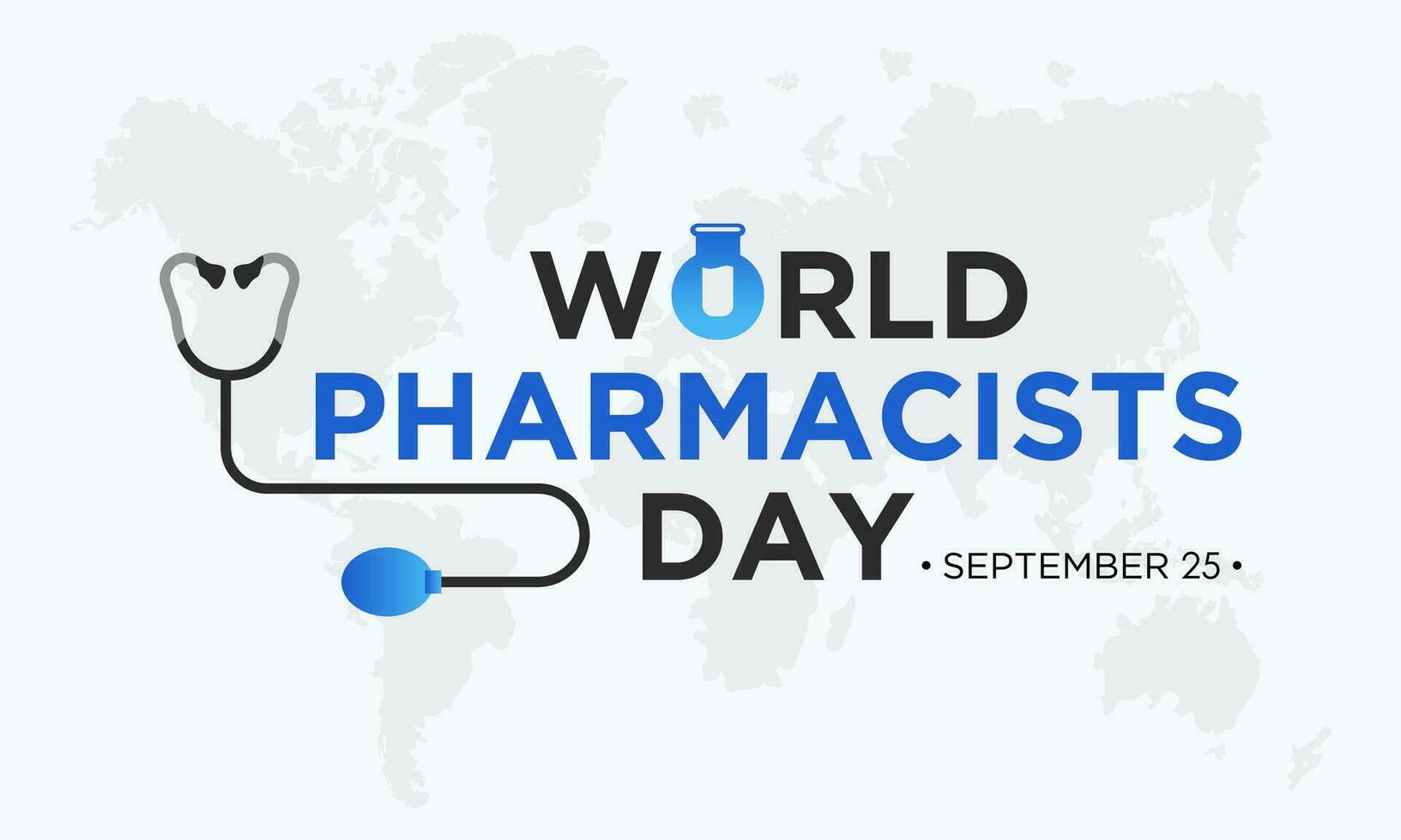 mundo farmacêuticos dia em setembro 25 é uma celebração do cada farmacêutico, farmacêutico cientista. vetor modelo para bandeira, cumprimento cartão, poster com fundo. vetor ilustração.