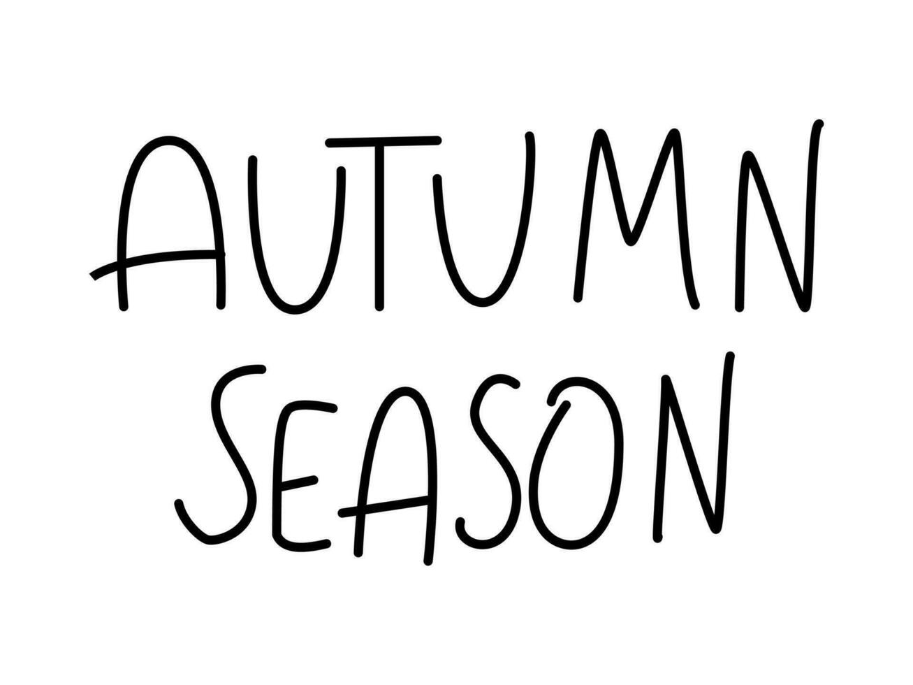 Olá outono rotulação. mão escrito tipografia. vetor ilustração para cartão, adesivo, rótulo