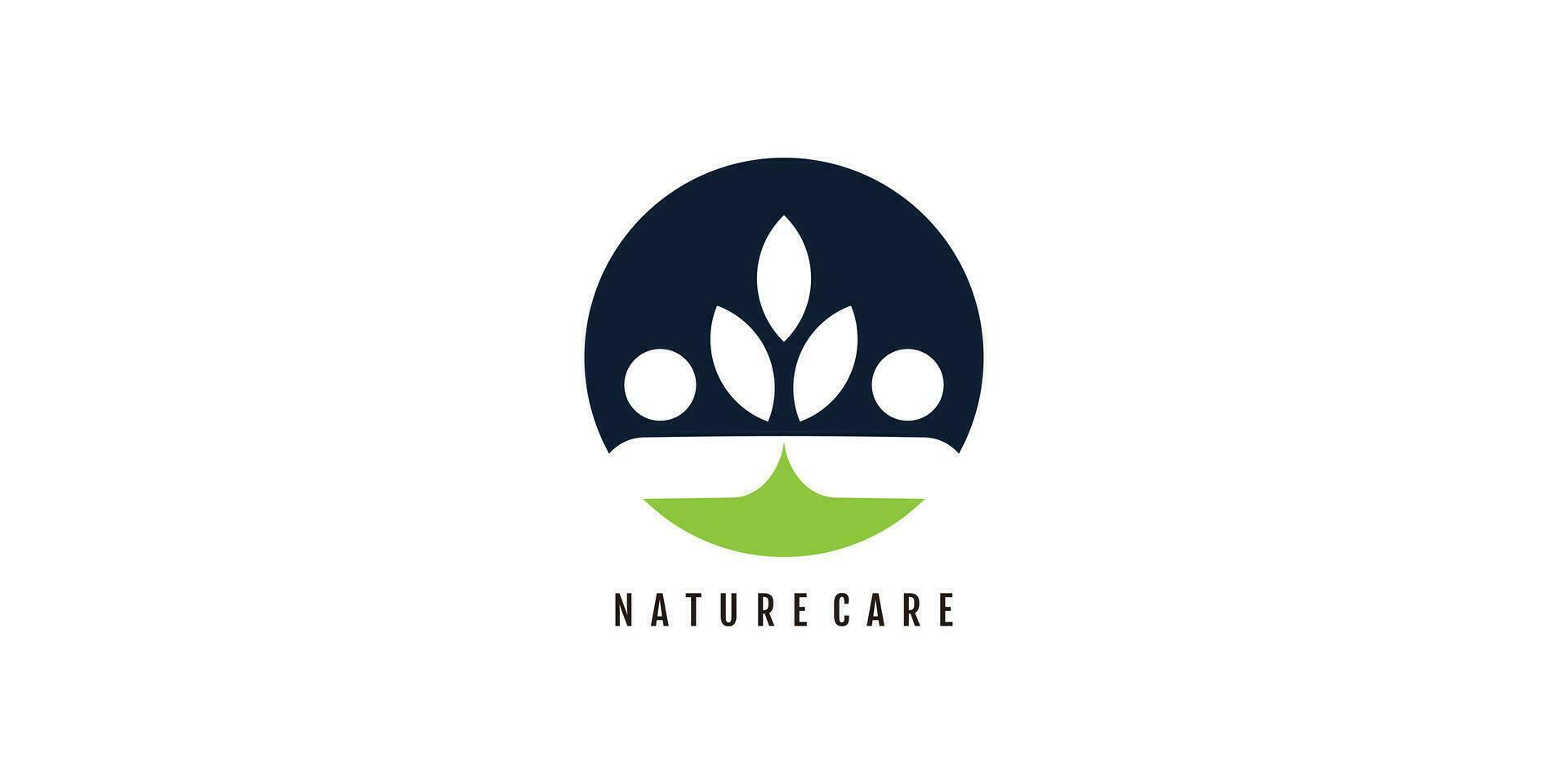 natureza logotipo com pessoas Cuidado conceito Projeto Prêmio vetor