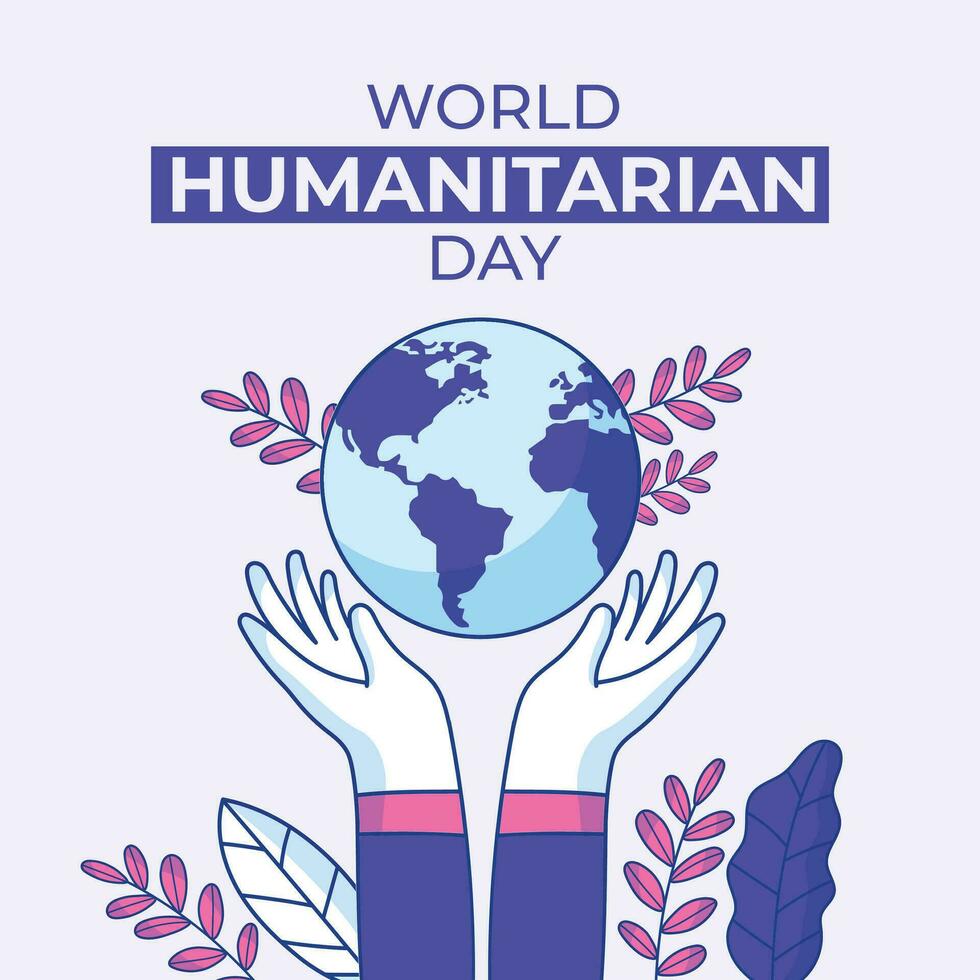19 agosto mundo humanitário dia vetor modelos, mundo humanitário dia social meios de comunicação postar desenhos