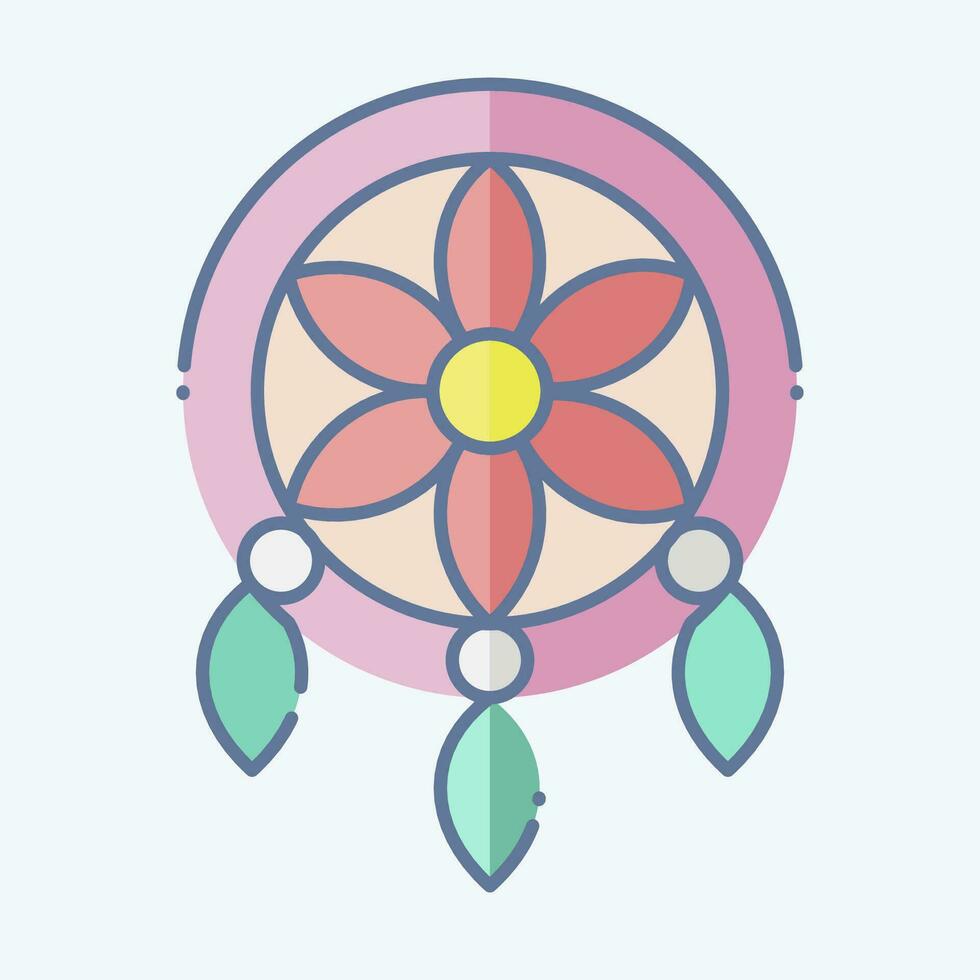 ícone Apanhador de Sonhos. relacionado para americano indígena símbolo. rabisco estilo. simples Projeto editável. simples ilustração vetor