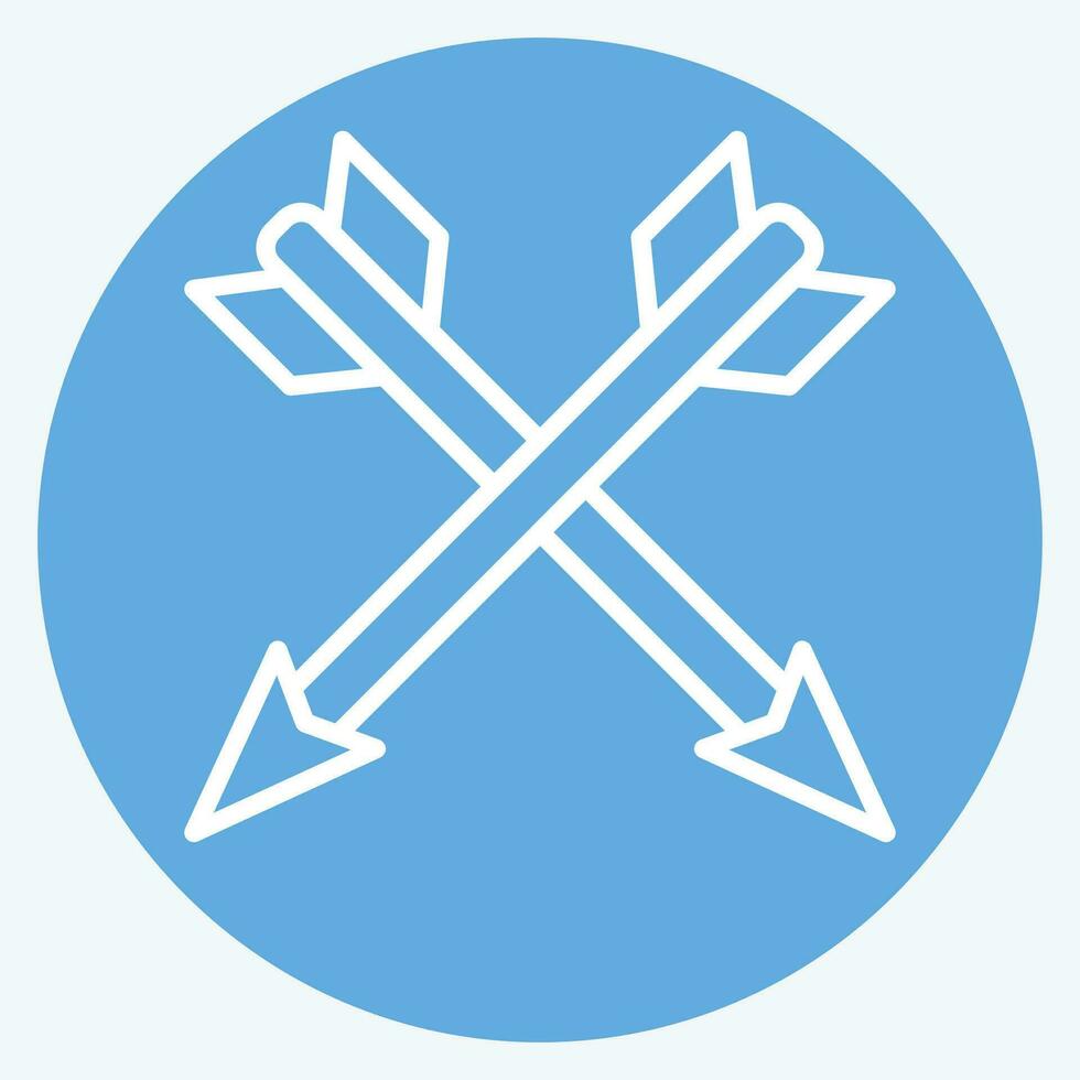 ícone seta. relacionado para americano indígena símbolo. azul olhos estilo. simples Projeto editável. simples ilustração vetor