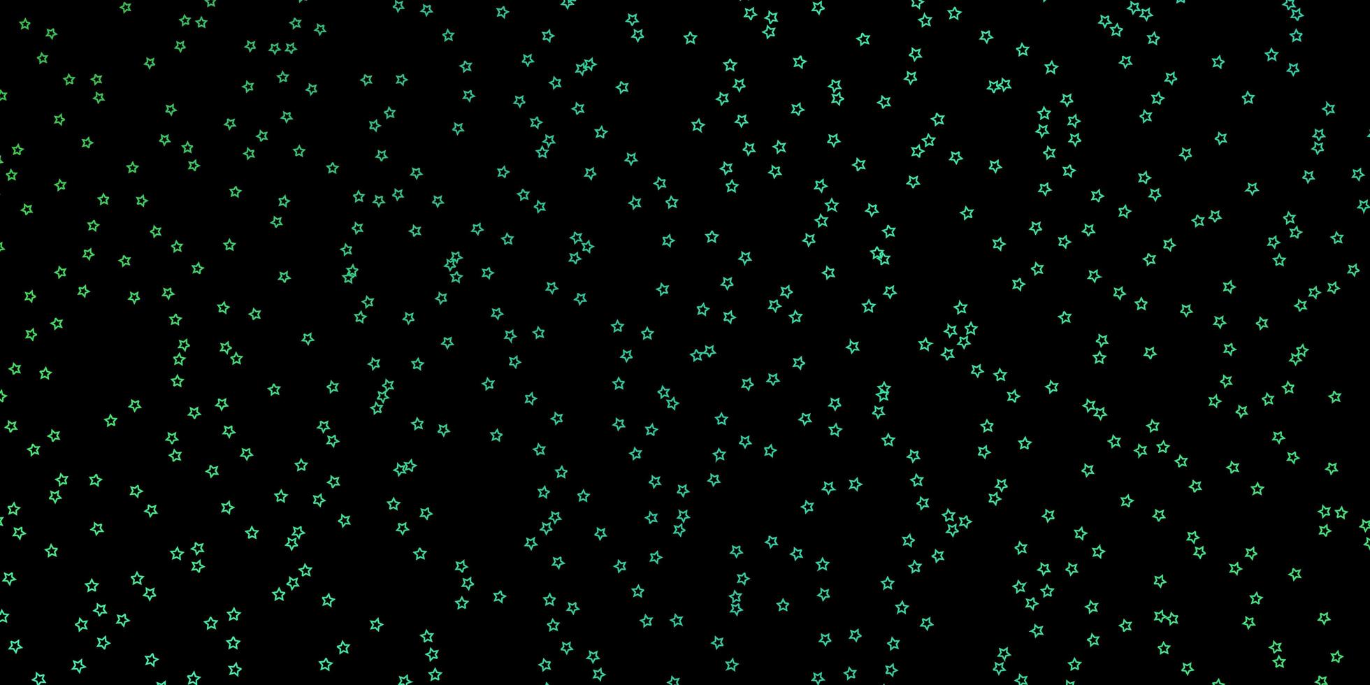modelo de vetor verde escuro com estrelas de néon. ilustração colorida com estrelas gradientes abstratas. tema para telefones celulares.
