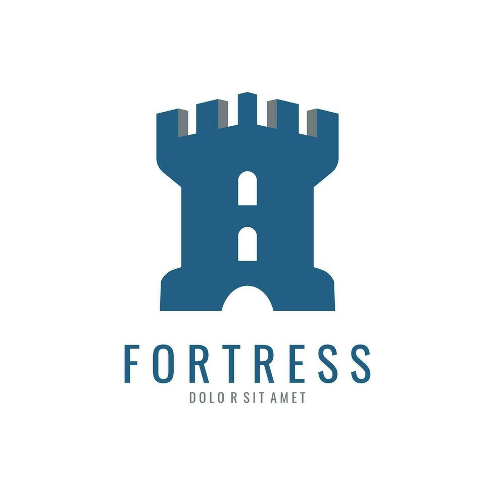 fortaleza logotipo modelo dentro vetor forma