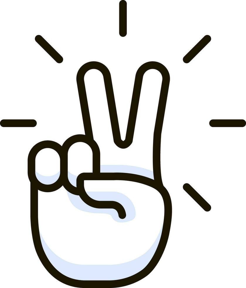 vitória mão engraçado emoji ícone ilustração vetor