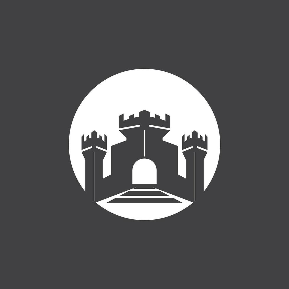 castelo logotipo vetor ilustração modelo