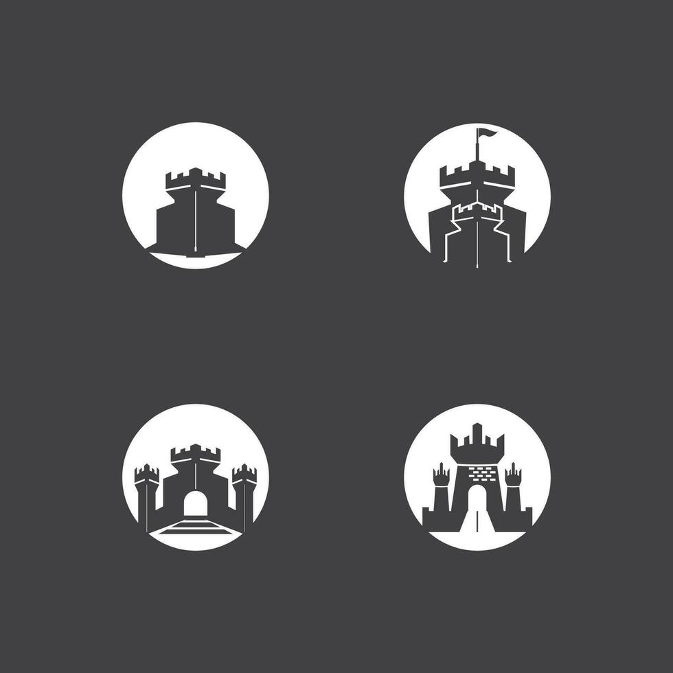 castelo logotipo vetor ilustração modelo