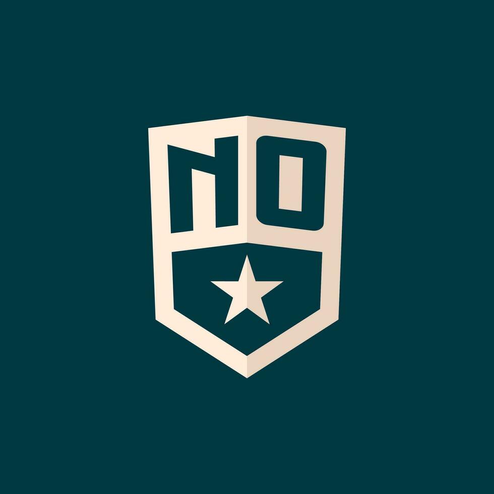 inicial não logotipo Estrela escudo símbolo com simples Projeto vetor