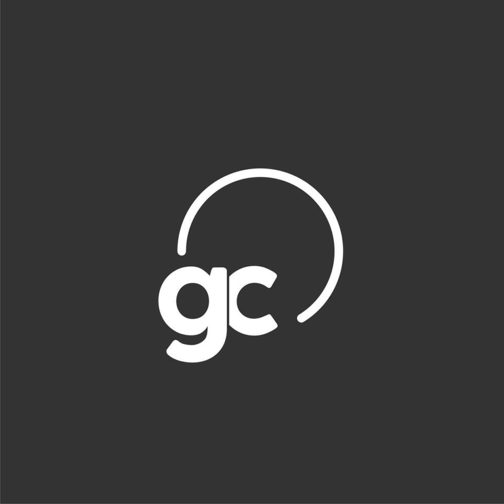 gc inicial logotipo com arredondado círculo vetor