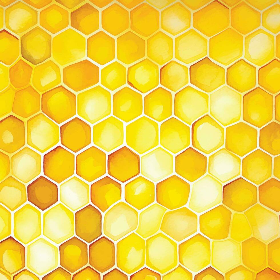 aguarela desenho, favo de mel padronizar. fofa abstrato fundo com amarelo favos de mel. Projeto para papel de parede, tecido, invólucro papel vetor