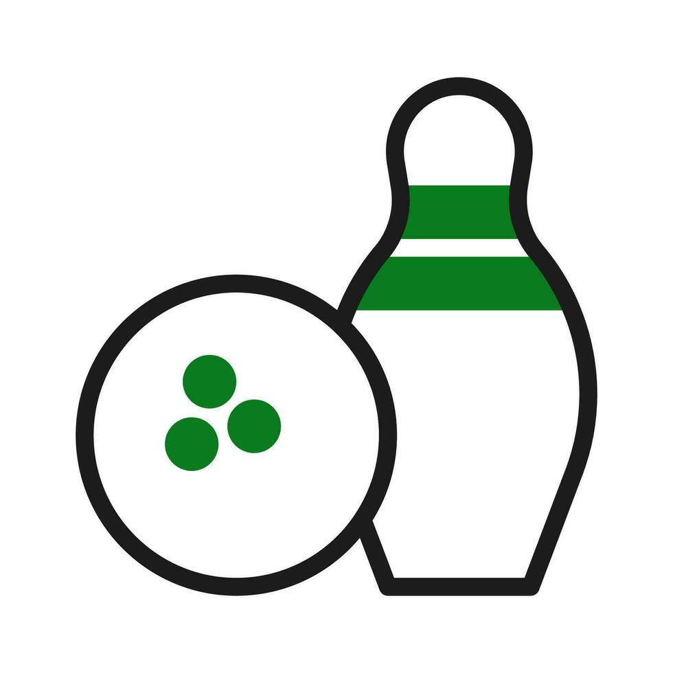 boliche ícone duotônico verde Preto cor esporte símbolo ilustração. vetor