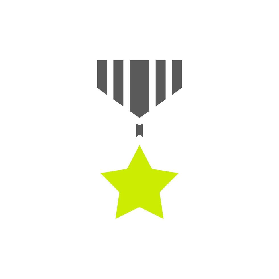 medalha ícone gradiente verde azul cor militares símbolo perfeito. vetor